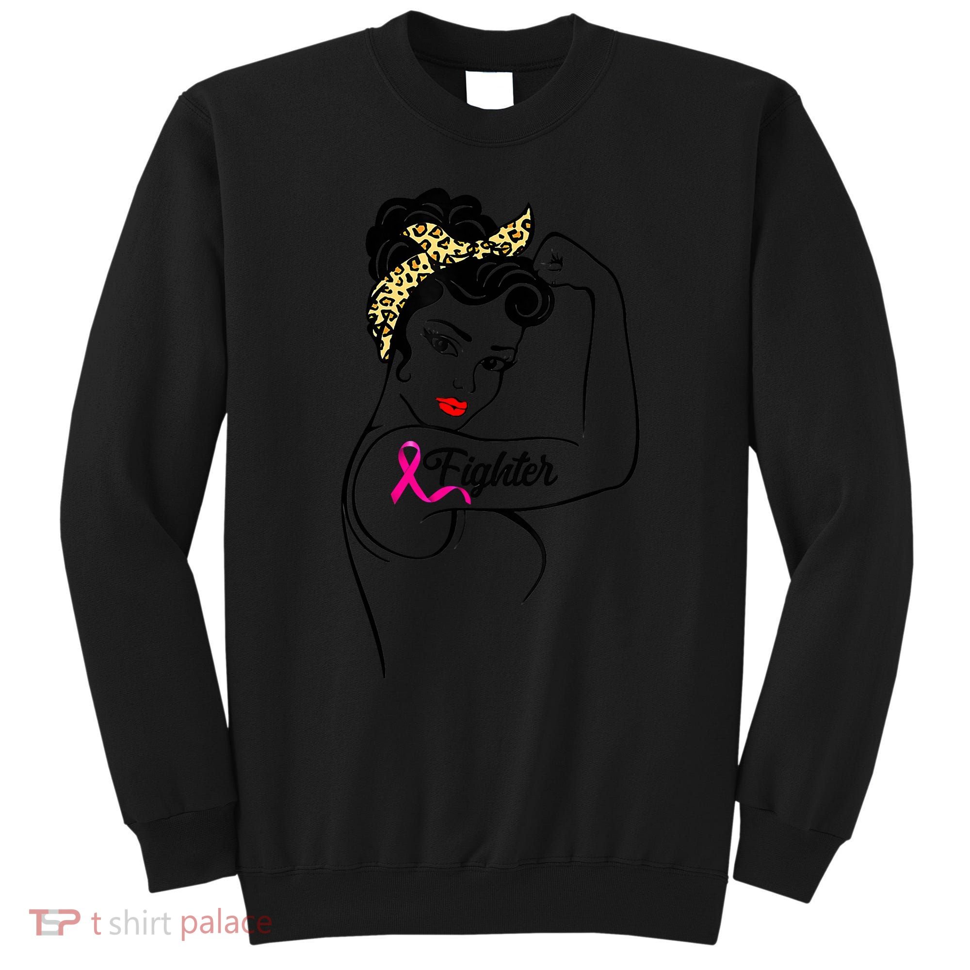Fighter Rosie The Riveter Breast Cancer Awareness Sweatshirt