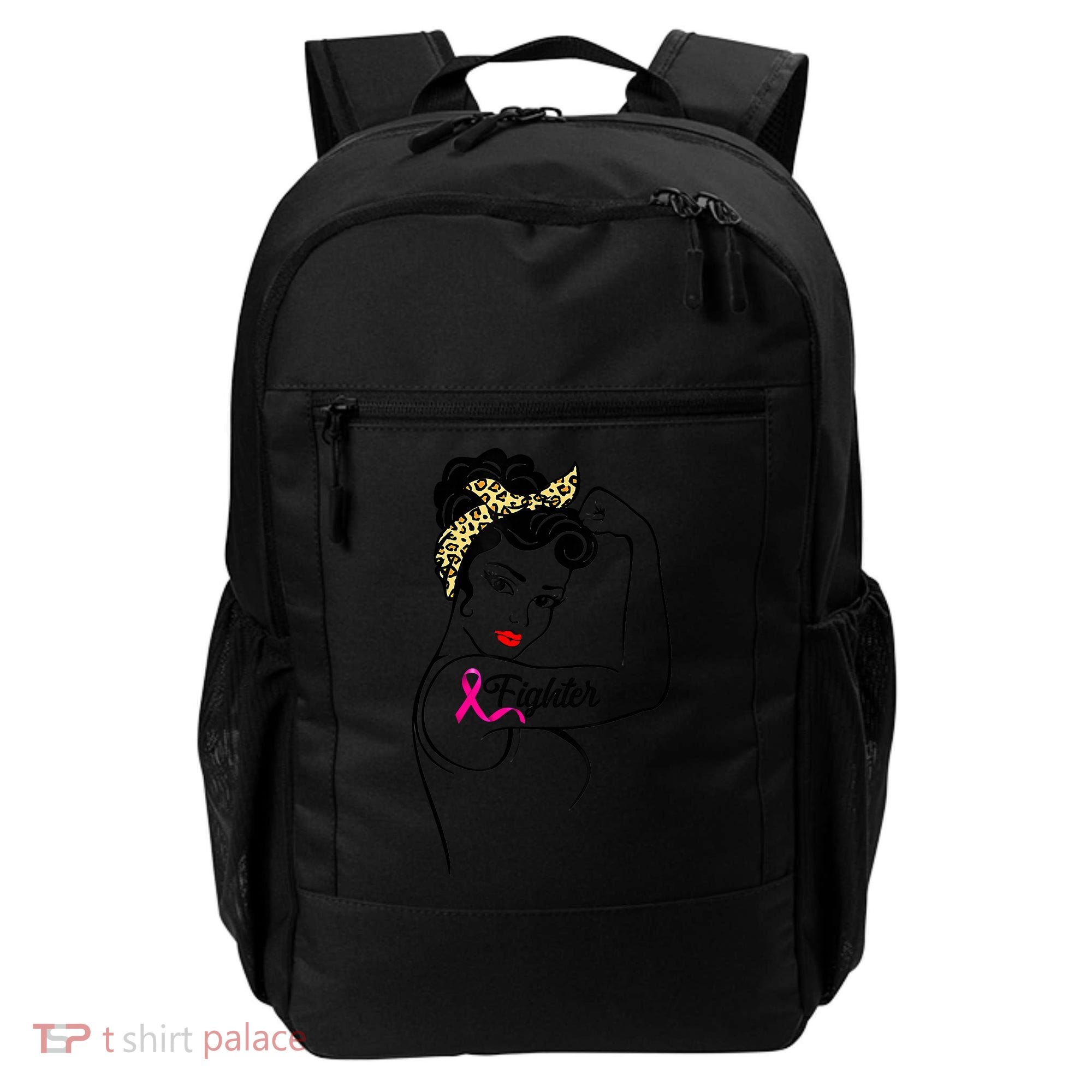 Fighter Rosie The Riveter Breast Cancer Awareness Backpack