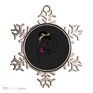 Fighter Rosie The Riveter Breast Cancer Awareness Ornament