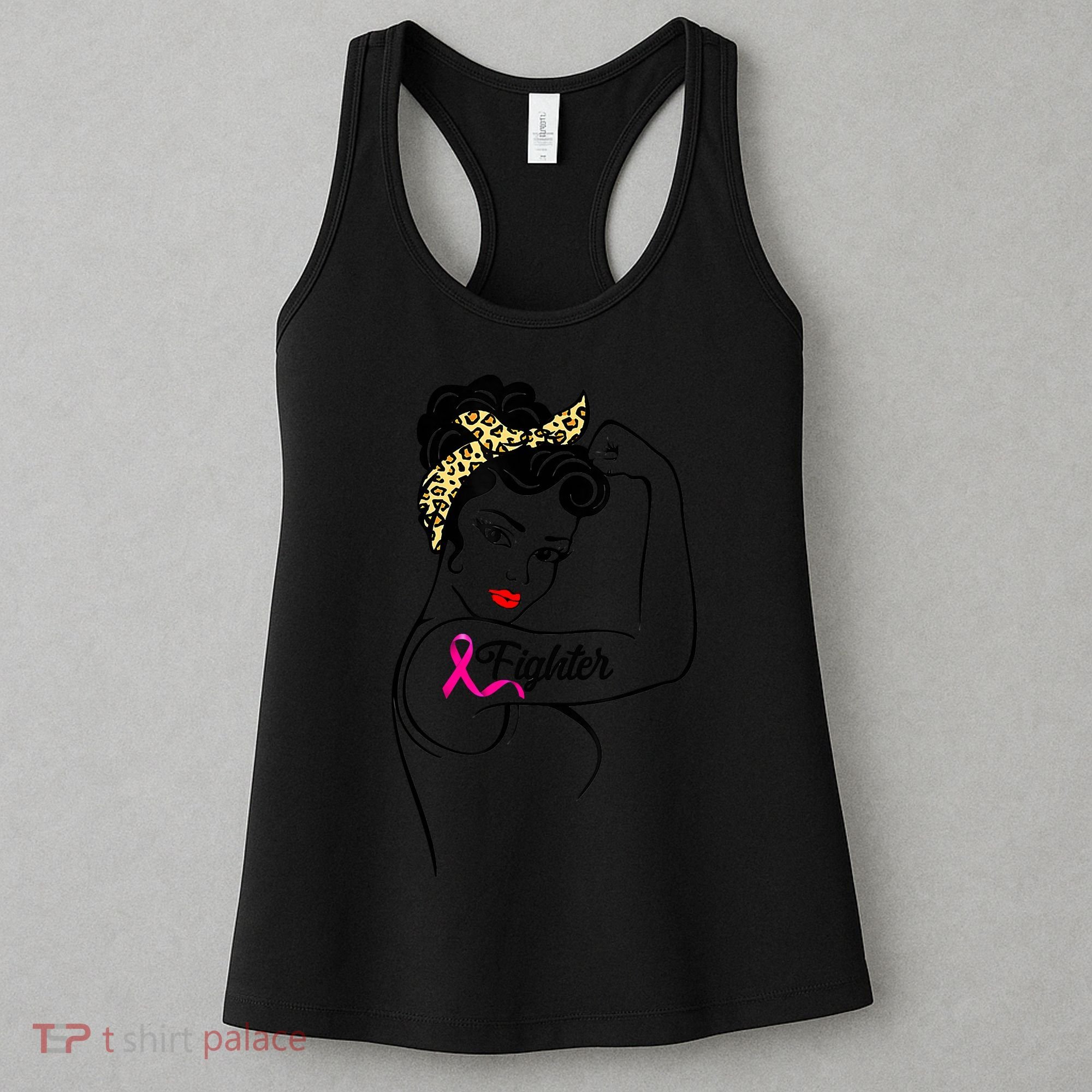 Fighter Rosie The Riveter Breast Cancer Awareness Women's Tank Top