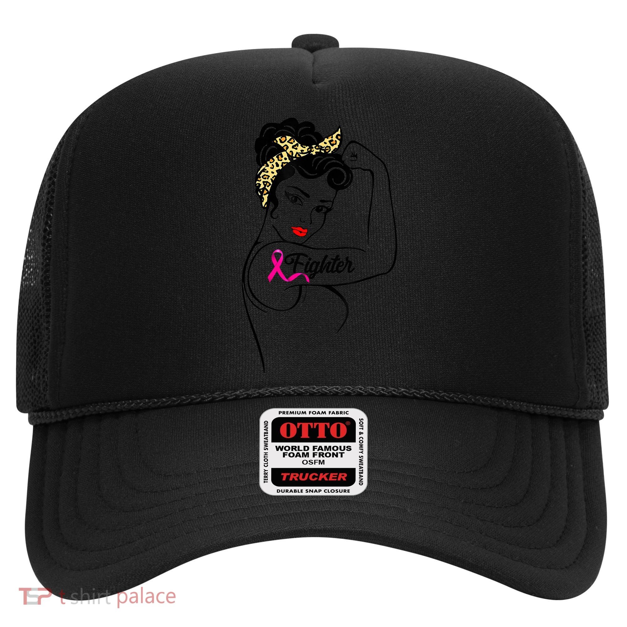 Fighter Rosie The Riveter Breast Cancer Awareness Hat