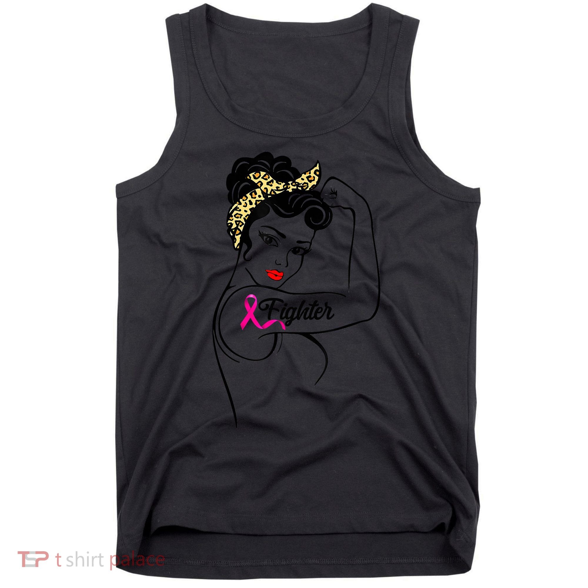 Fighter Rosie The Riveter Breast Cancer Awareness Tank Top