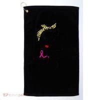 Fighter Rosie The Riveter Breast Cancer Awareness Golf Towel thumb 0