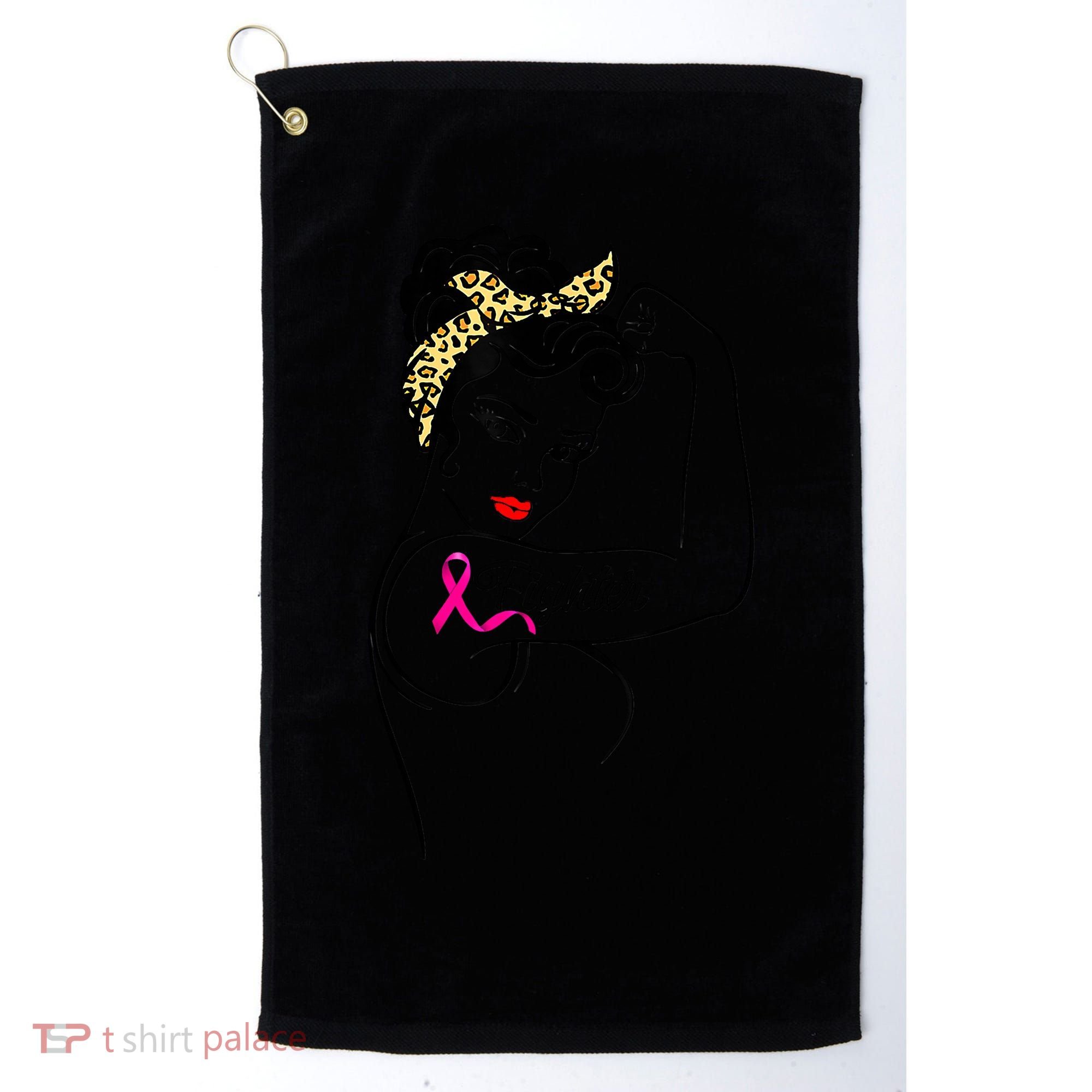 Fighter Rosie The Riveter Breast Cancer Awareness Golf Towel