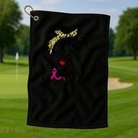 Fighter Rosie The Riveter Breast Cancer Awareness Golf Towel thumb 1