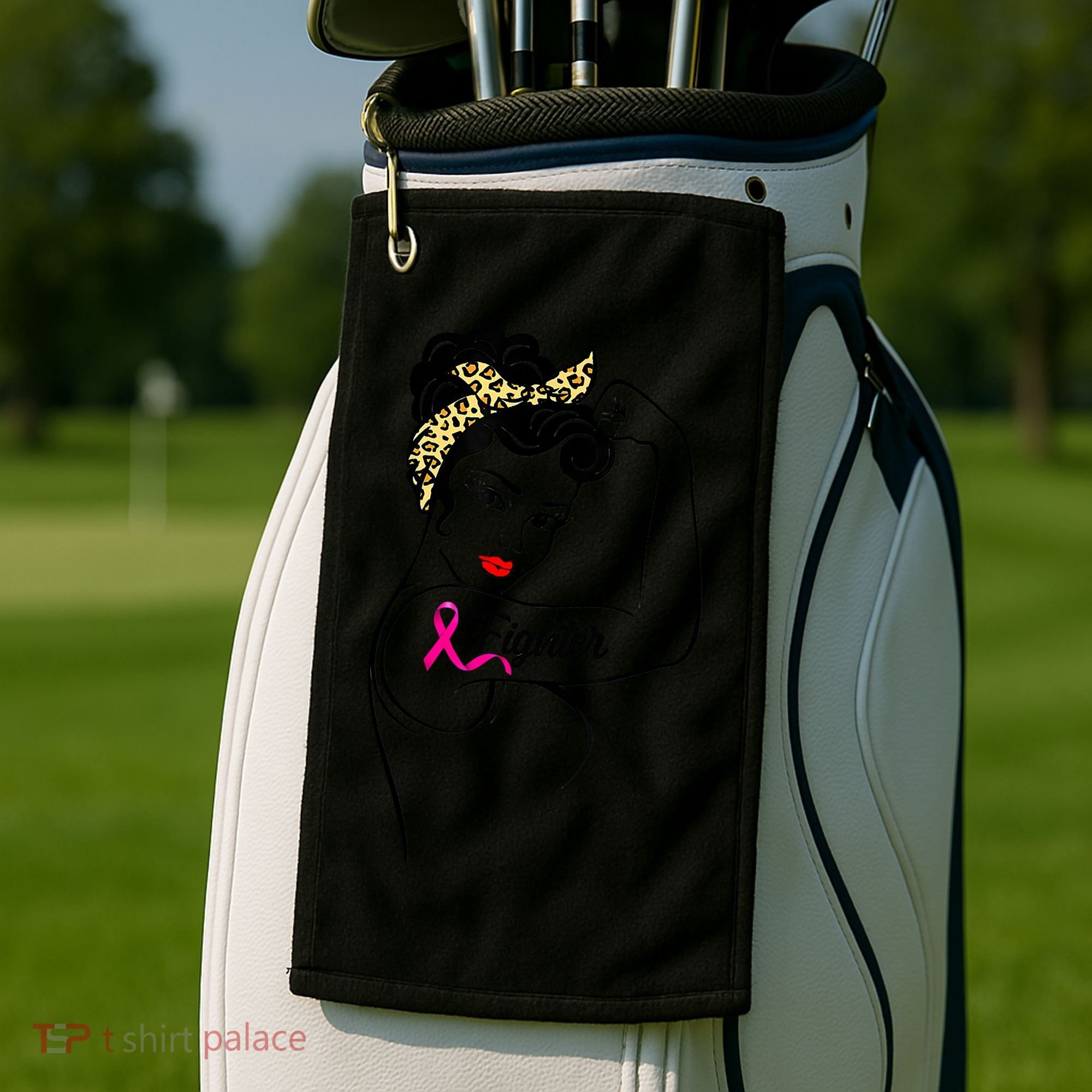 Fighter Rosie The Riveter Breast Cancer Awareness Golf Towel