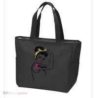 Fighter Rosie The Riveter Breast Cancer Awareness Tote Bag thumb 3