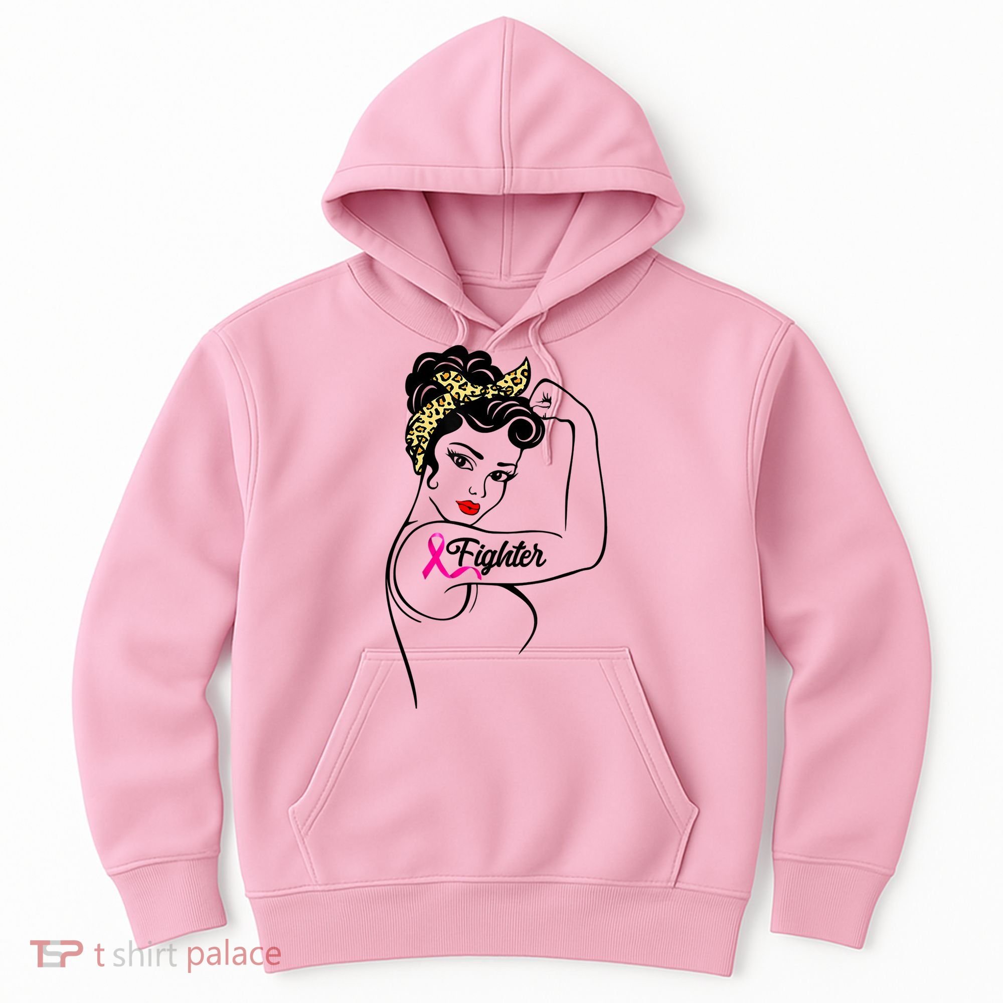 Fighter Rosie The Riveter Breast Cancer Awareness Hoodie