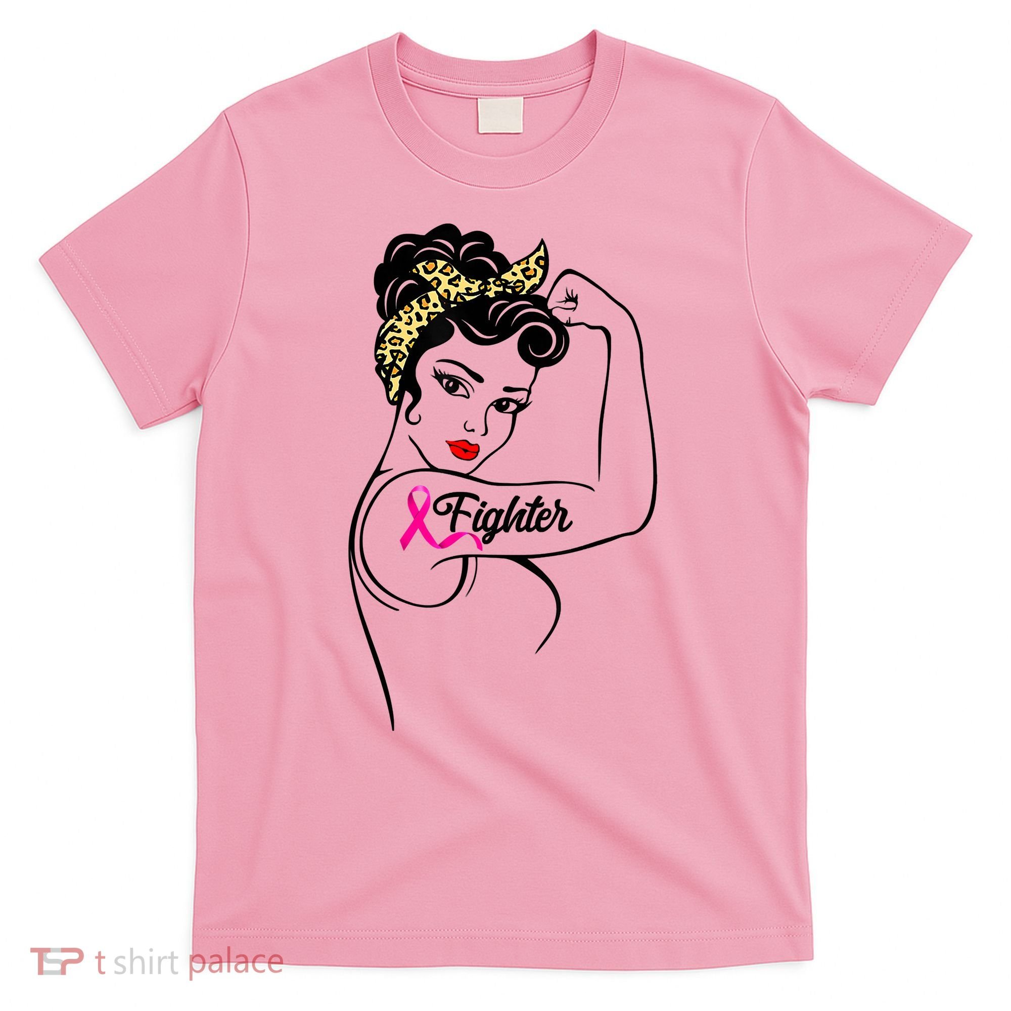 Fighter Rosie The Riveter Breast Cancer Awareness T-Shirt