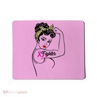 Fighter Rosie The Riveter Breast Cancer Awareness Mousepad thumb 0