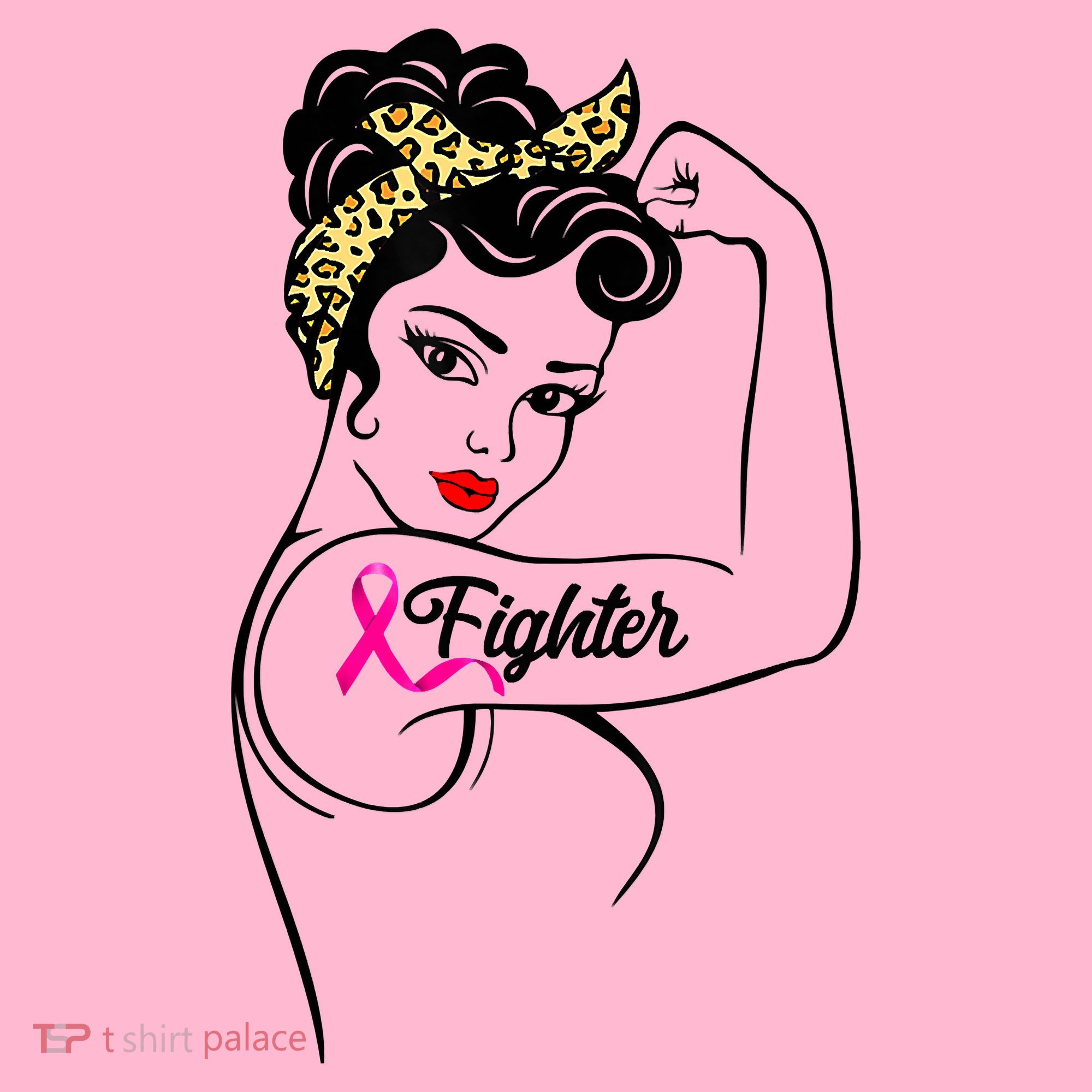 Fighter Rosie The Riveter Breast Cancer Awareness Mousepad