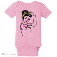 Fighter Rosie The Riveter Breast Cancer Awareness Baby Bodysuit thumb 0