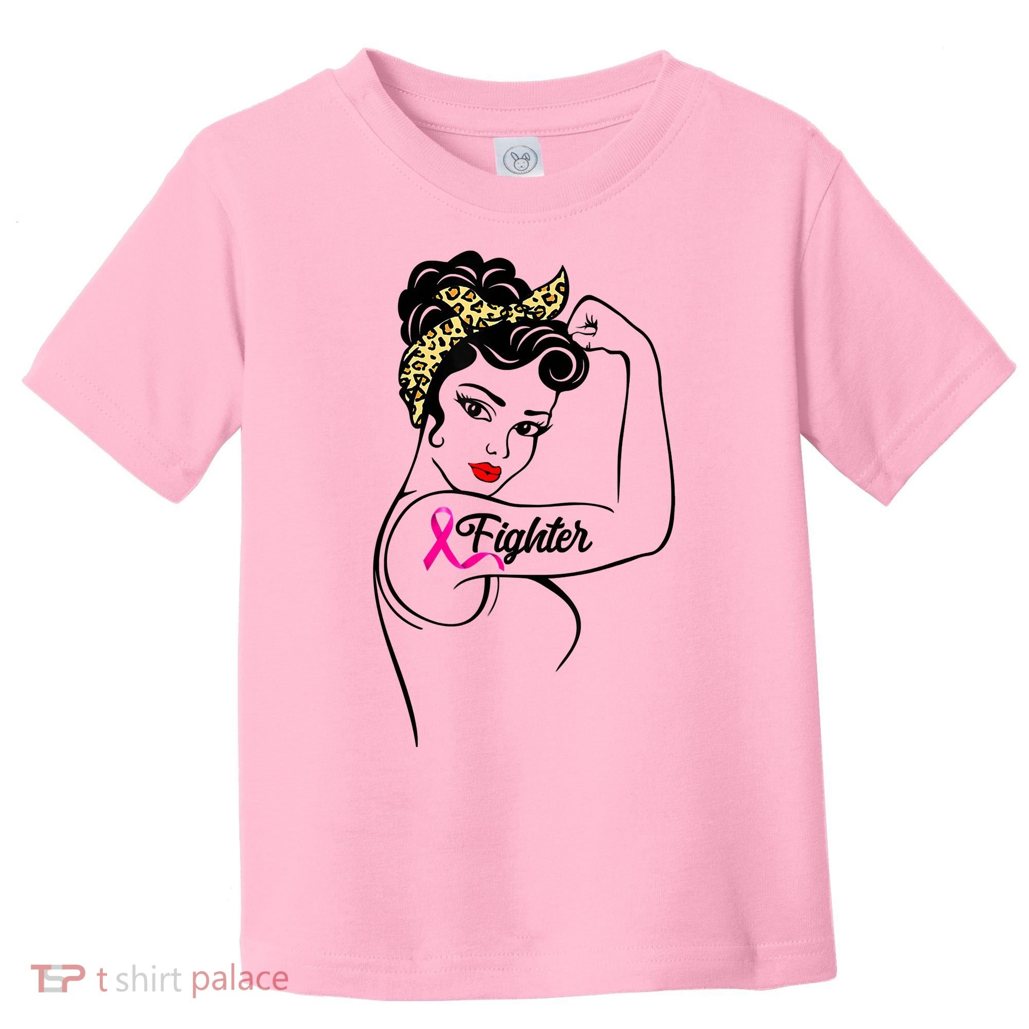 Fighter Rosie The Riveter Breast Cancer Awareness Toddler T-Shirt