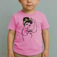 Fighter Rosie The Riveter Breast Cancer Awareness Toddler T-Shirt thumb 2