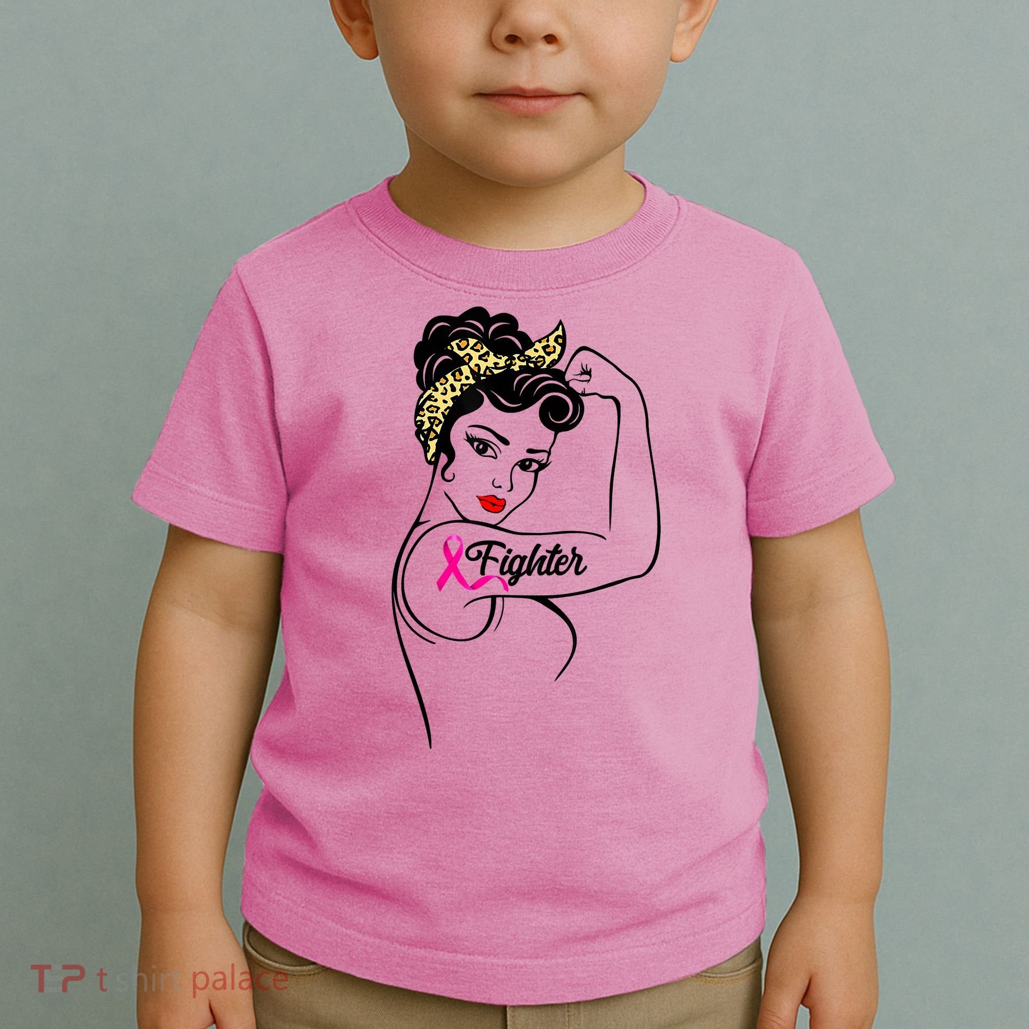 Fighter Rosie The Riveter Breast Cancer Awareness Toddler T-Shirt
