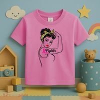 Fighter Rosie The Riveter Breast Cancer Awareness Toddler T-Shirt thumb 3