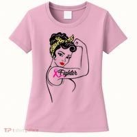 Fighter Rosie The Riveter Breast Cancer Awareness Women's T-Shirt thumb 0