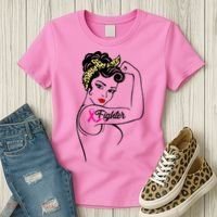 Fighter Rosie The Riveter Breast Cancer Awareness Women's T-Shirt thumb 3