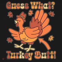 Funny Retro Thanksgiving Guess What Turkey Butt Women's Hoodie thumb 2