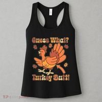 Funny Retro Thanksgiving Guess What Turkey Butt Women's Tank Top thumb 3