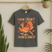 Funny Retro Thanksgiving Guess What Turkey Butt T-Shirt thumb 2