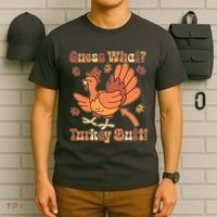 Funny Retro Thanksgiving Guess What Turkey Butt T-Shirt thumb 6