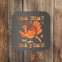 Funny Retro Thanksgiving Guess What Turkey Butt Coaster thumb 0