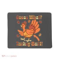 Funny Retro Thanksgiving Guess What Turkey Butt Mousepad thumb 0