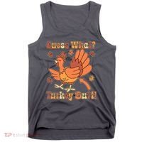 Funny Retro Thanksgiving Guess What Turkey Butt Tank Top thumb 0