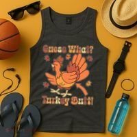 Funny Retro Thanksgiving Guess What Turkey Butt Tank Top thumb 4