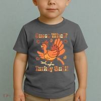 Funny Retro Thanksgiving Guess What Turkey Butt Toddler T-Shirt thumb 2