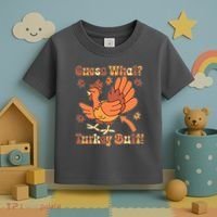 Funny Retro Thanksgiving Guess What Turkey Butt Toddler T-Shirt thumb 3