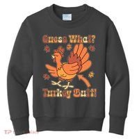Funny Retro Thanksgiving Guess What Turkey Butt Kids Sweatshirt thumb 0