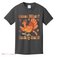 Funny Retro Thanksgiving Guess What Turkey Butt Kids T-Shirt thumb 0