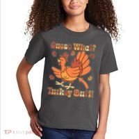 Funny Retro Thanksgiving Guess What Turkey Butt Kids T-Shirt thumb 2
