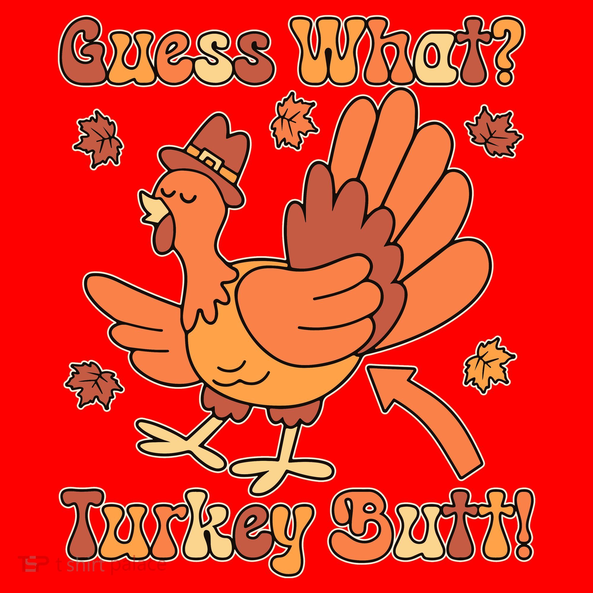 Funny Retro Thanksgiving Guess What Turkey Butt Santa Hat