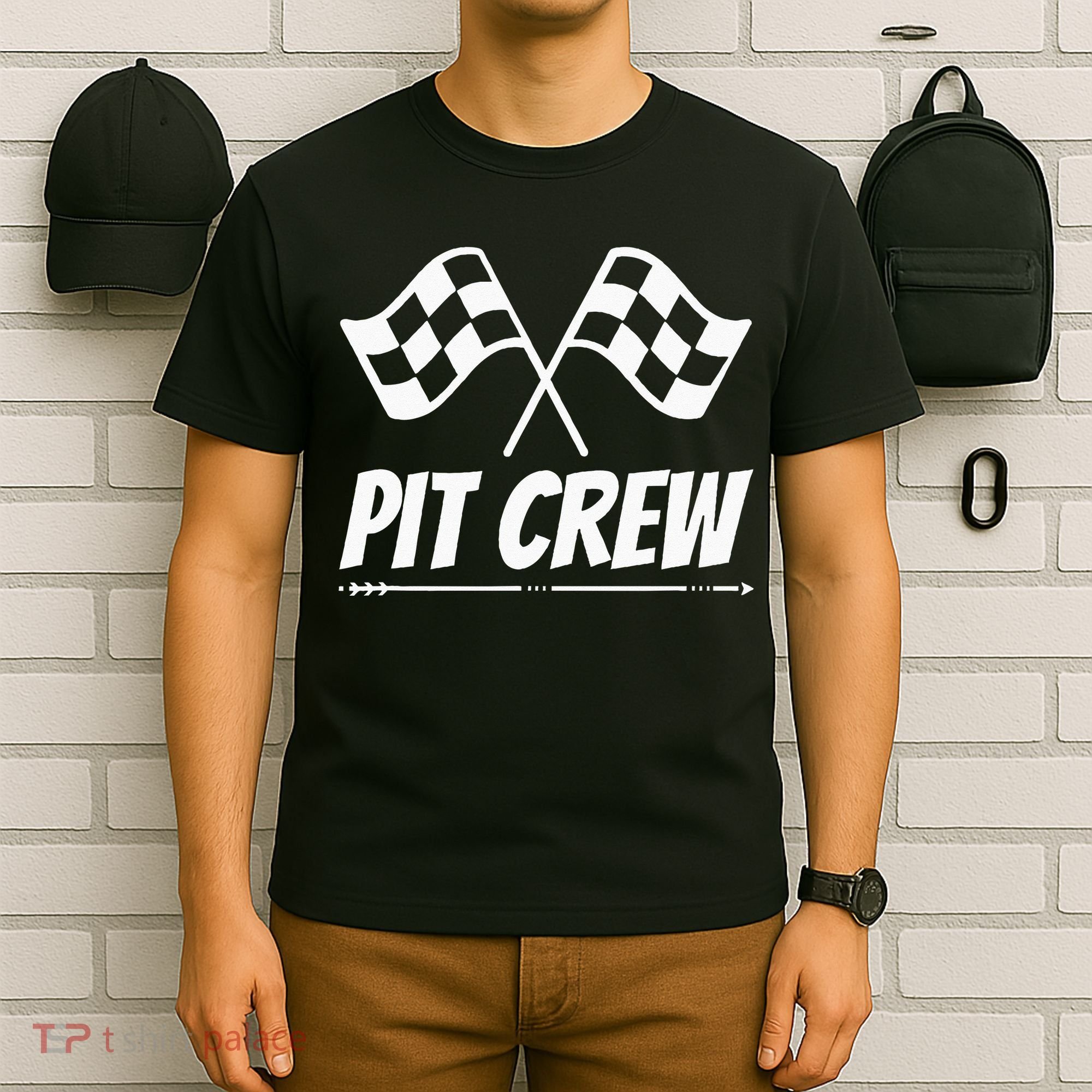 Funny Race Track Pit Crew Racing Mechanic Car Parties T-Shirt