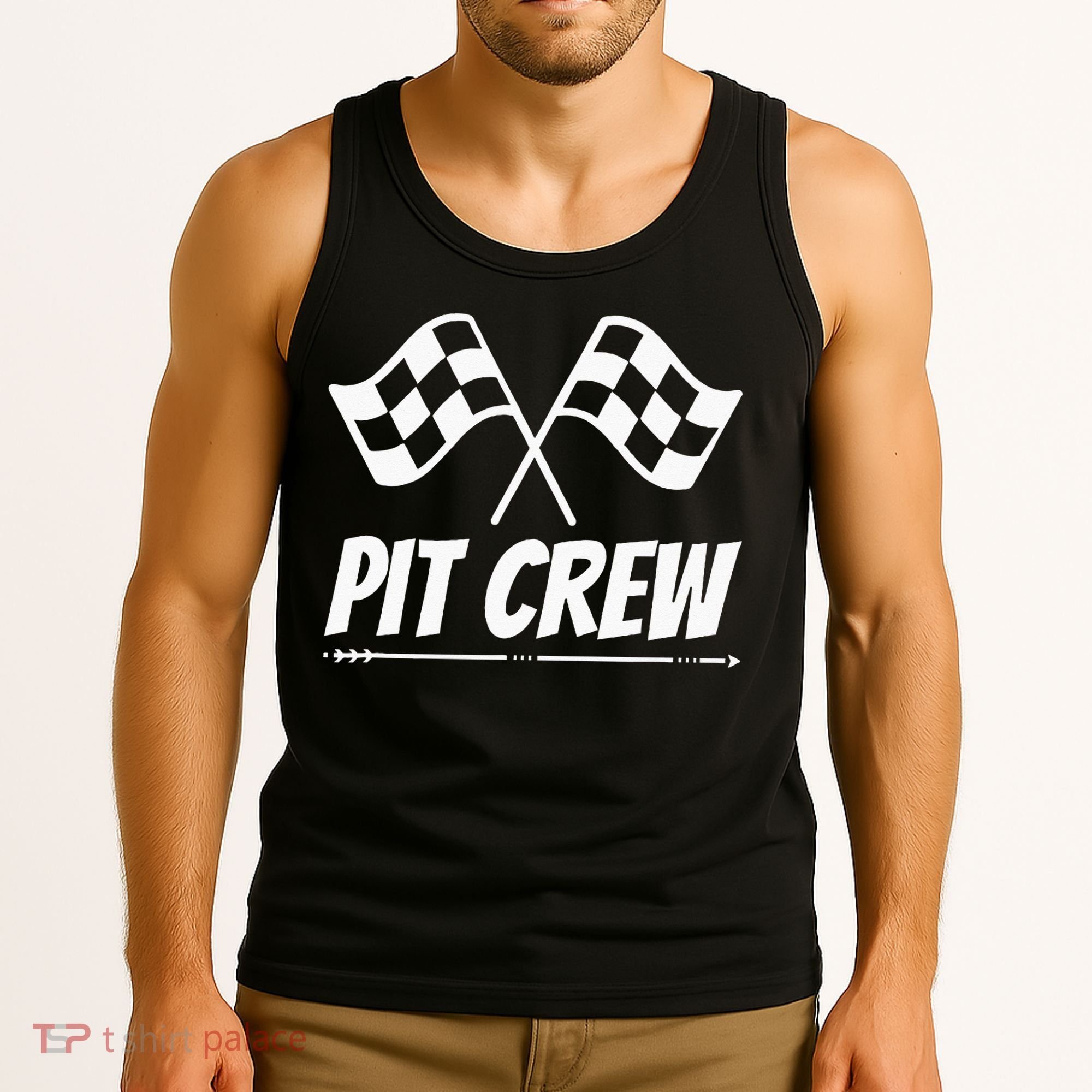 Funny Race Track Pit Crew Racing Mechanic Car Parties Tank Top