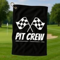 Funny Race Track Pit Crew Racing Mechanic Car Parties Golf Towel thumb 1