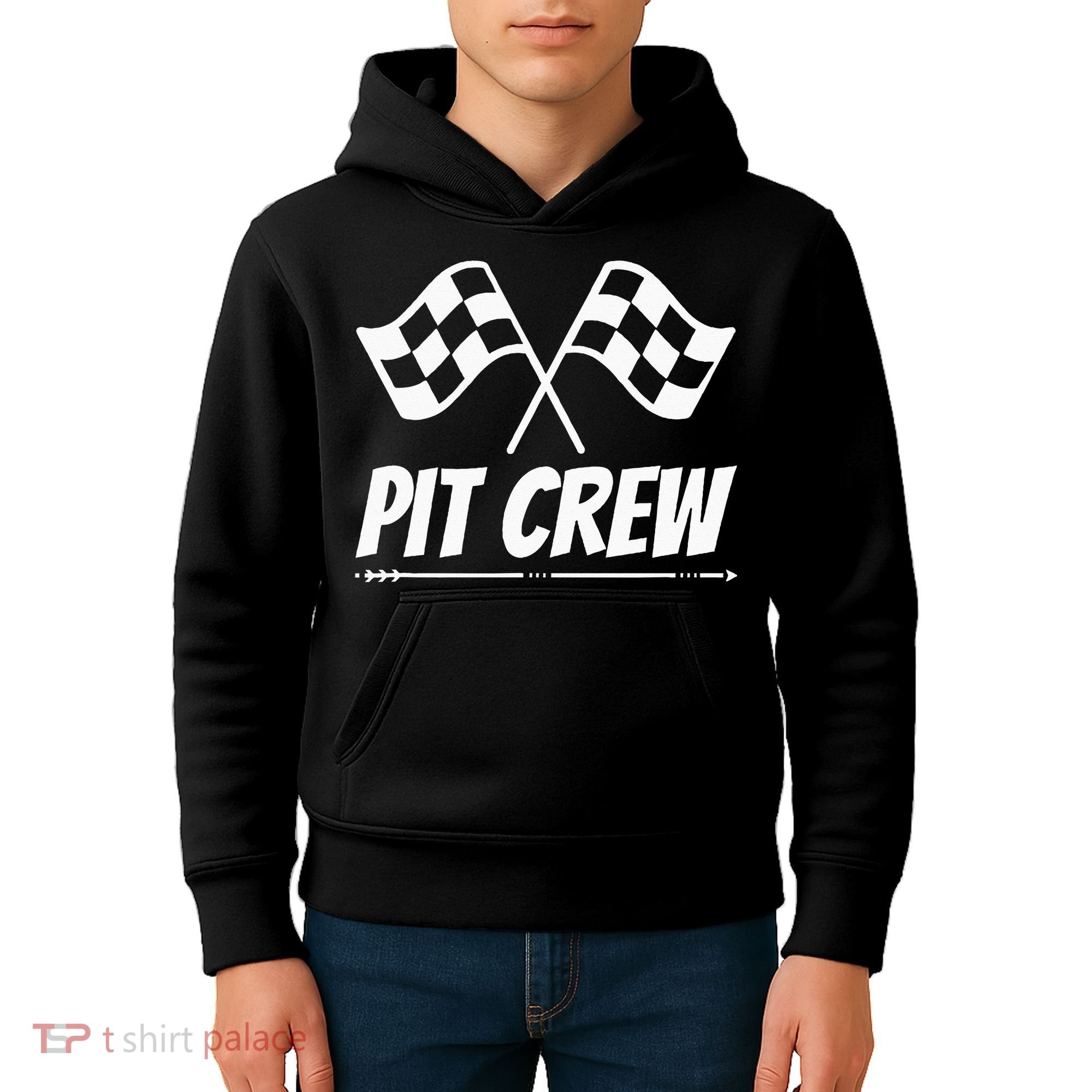Funny Race Track Pit Crew Racing Mechanic Car Parties Kids Hoodie