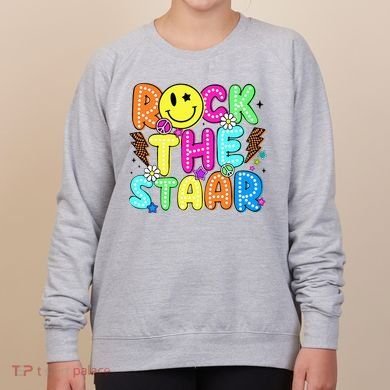 Funny Rock The Test Testing Day Teacher Student Motivational Women's Sweatshirt