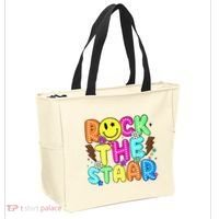 Funny Rock The Test Testing Day Teacher Student Motivational Tote Bag thumb 2