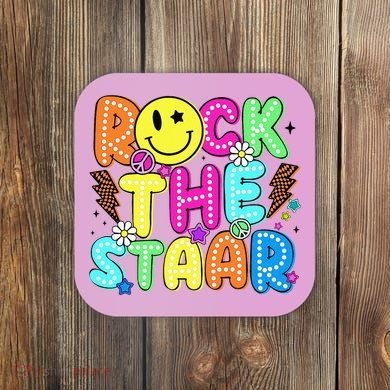 Funny Rock The Test Testing Day Teacher Student Motivational Coaster