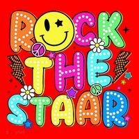 Funny Rock The Test Testing Day Teacher Student Motivational Santa Hat thumb 1
