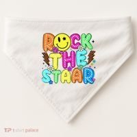 Funny Rock The Test Testing Day Teacher Student Motivational USA-Made Doggie Bandana thumb 0