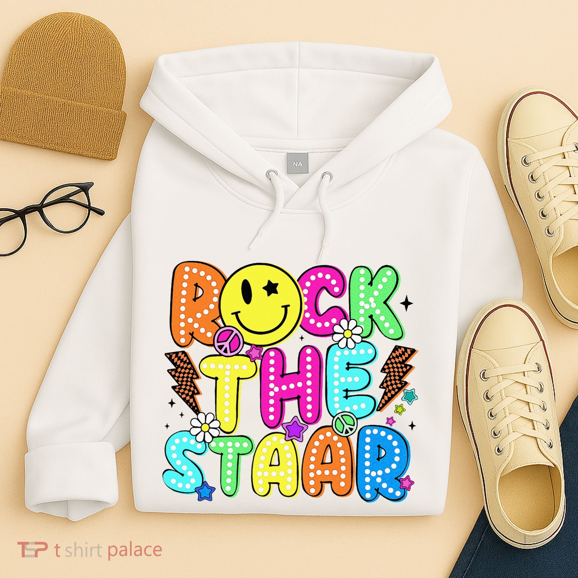 Funny Rock The Test Testing Day Teacher Student Motivational Hoodie