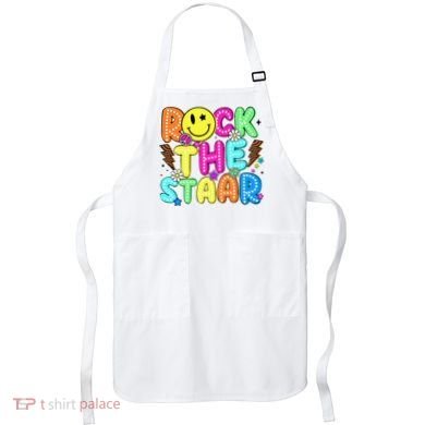 Funny Rock The Test Testing Day Teacher Student Motivational Apron