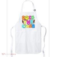 Funny Rock The Test Testing Day Teacher Student Motivational Apron thumb 0