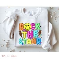 Funny Rock The Test Testing Day Teacher Student Motivational Sweatshirt thumb 2