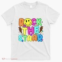 Funny Rock The Test Testing Day Teacher Student Motivational T-Shirt thumb 0